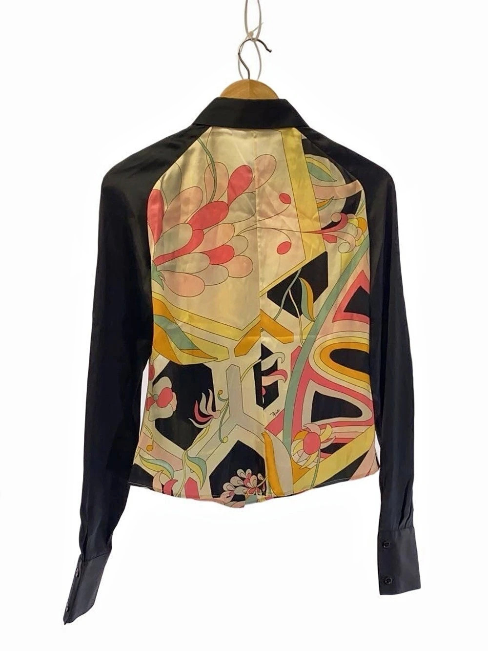 Emilio Pucci Abstract Print silk Blouse in Black & Multicolor - Picture 2 of 4
